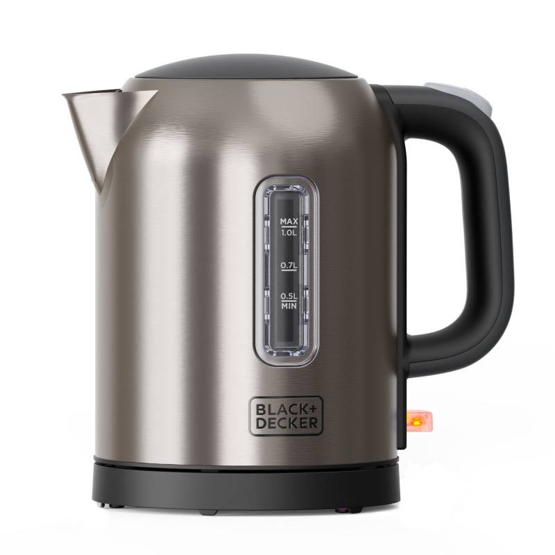 Black+Decker Elkedel 1 liter 2200W b&oslash;rstet st&aring;l