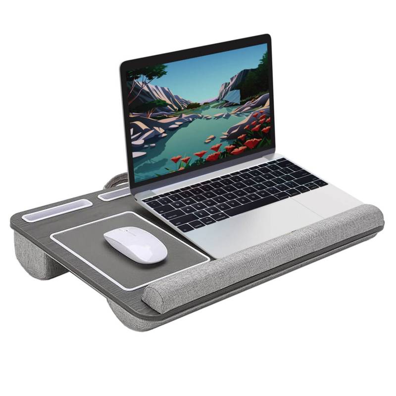 Desire2 bærbar laptop stativ til knæ venstrehåndsversion grå