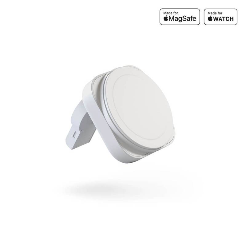 Zens trådløs rejse opladere 2-i-1 Magnetisk + Watch hvid