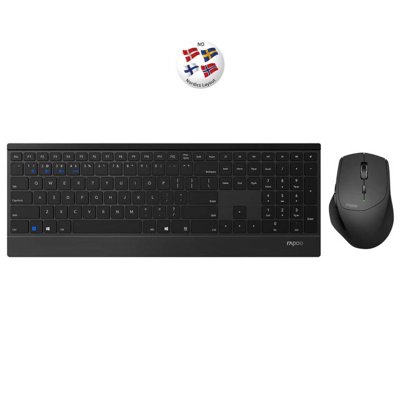 RAPOO Keyboard/Mice Set 9500M Wireless Multi-Mode Black