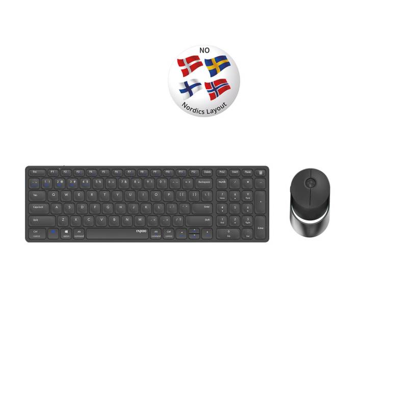 RAPOO Keyboard/Mice Set 9750M Wireless Multi-Mode Dark Grey