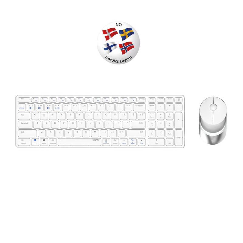 RAPOO Keyboard/Mice Set 9750M Wireless Multi-Mode White