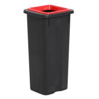 Twin affaldsspand til kildesortering 53 liter sort og rød