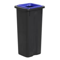 Twin affaldsspand til kildesortering 53 liter sort og blå