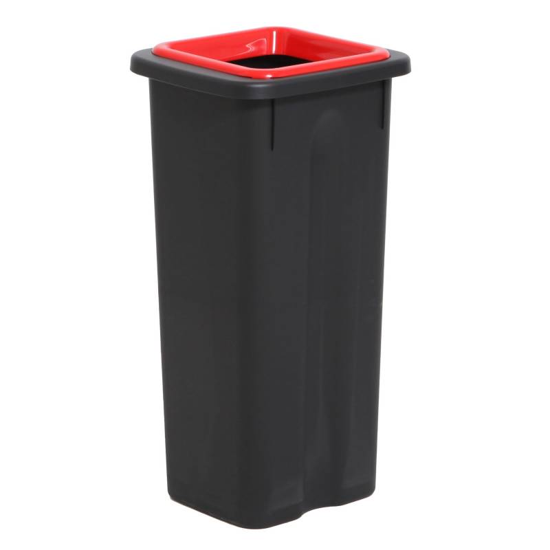 Twin affaldsspand til kildesortering 53 liter sort og rød