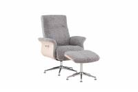 Hag&ouml;n lounge l&aelig;nestol med skammel i gr&aring; pelslook