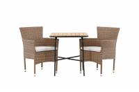Holmbeck+Malina haves&aelig;t med cafebord 70x55cm og 2 fletstole