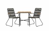 Holmbeck caf&eacute;s&aelig;t med bord 70x55cm og to Bois stole natur