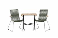 Holmbeck caf&eacute;s&aelig;t med bord 70x55cm og to Bois stole gr&oslash;n