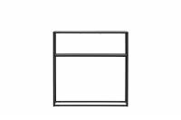 Bog&oacute;ta sidebord 30x80cm med glasbordplade sort