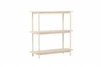 Heim reol 120x120x40cm med 3 &aring;bne hylder i MDF hvidvasket