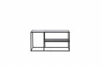 Campinas sofabord med glasbordplade 60x90cm sort