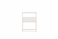 Fortaleza sidebord 40x40cm med glasbordplade hvid