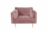 Boom l&aelig;nestol 110 cm i velour rosa