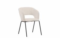 Day spisebordsstol med offwhite linnestof og sorte ben