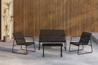 Scopello sofas&aelig;t med sofa 2 stole og bord i sort