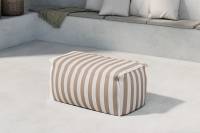 Redang udend&oslash;rs Ottoman 75x40cm hvid og beige stribet