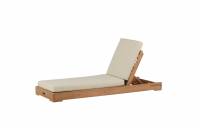 Sunbed solseng i teak 90x200cm med beige hynde 
