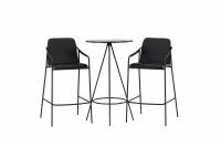 Bistro bars&aelig;t med bord &Oslash;60cm og to Tvist stole sort