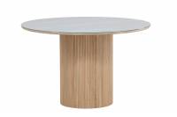 H&auml;r&ouml;n rundt spisebord &Oslash;120cm med glasbordplade hvid