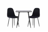 Polar spisebordss&aelig;t 75x75cm sort med 2 sorte Polar stole
