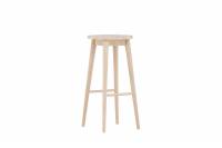 Moll&ouml;sand barstol 75 cm i hvidpigmenteret gummitr&aelig;