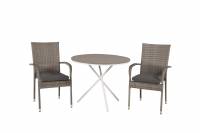 Parma+Anna havem&oslash;bels&aelig;t med caf&eacute;bord &Oslash;90cm og 2 stole gr&aring;