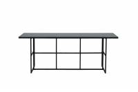 Leif spisebord 200x90cm med glasbordplade sort