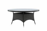Volta spisebord med glasbordplade &Oslash;150cm sort