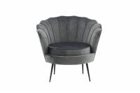 Calais l&aelig;nestol polyester m&oslash;rkegr&aring;