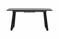 Inca spisebord 160x85 cm sort MDF med metalben og udtr&aelig;k