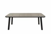 Paola havebord 200x100cm med glasbordplade sort