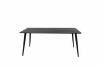 Dipp spisebord 180x90 cm i sort MDF med metalben