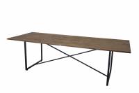 Padang spisebord 250x100 cm natur teak med sorte metalben