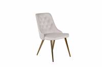 Velvet Deluxe spisebordsstol i beige velour med messingben