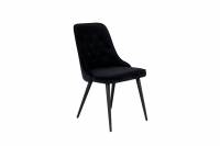 Velvet Deluxe spisebordsstol i sort velour med knapper