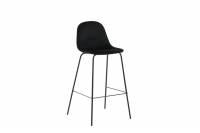 Polar barstol 77 cm med sort velour og metalstel