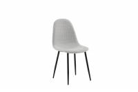 Polar spisebordsstol med gr&aring;t stof og sorte ben