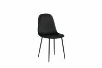 Polar spisebordsstol i sort velour med sort stel