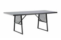 Dallas udend&oslash;rs havebord 193x90cm med glasbordplade sort
