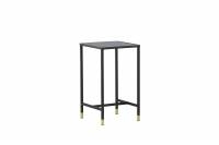 Dipp sidebord med marmorglas 40x40cm i sort st&aring;l