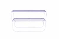 Rocker sidebord 110x30cm med glasbordplade hvid