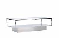 Maglehem sofabord 130x60cm glas og st&aring;l