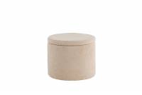 Dunken puf &Oslash;51cm i polyesterteddy beige