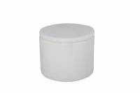 Dunken puf rund &Oslash;51cm Teddy fleece hvid