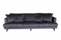 Sofia sofa 3-personers m&oslash;rkegr&aring; velour