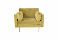 Boom l&aelig;nestol 110 cm i velour gr&oslash;n