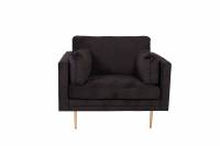 Boom l&aelig;nestol 110 cm i velour sort
