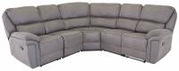 Saranda hj&oslash;rnesofa med recliner mikrofiber gr&aring;