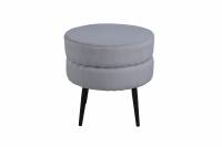 Pot puf &Oslash;40cm i gr&aring; fl&oslash;jl med sorte ben